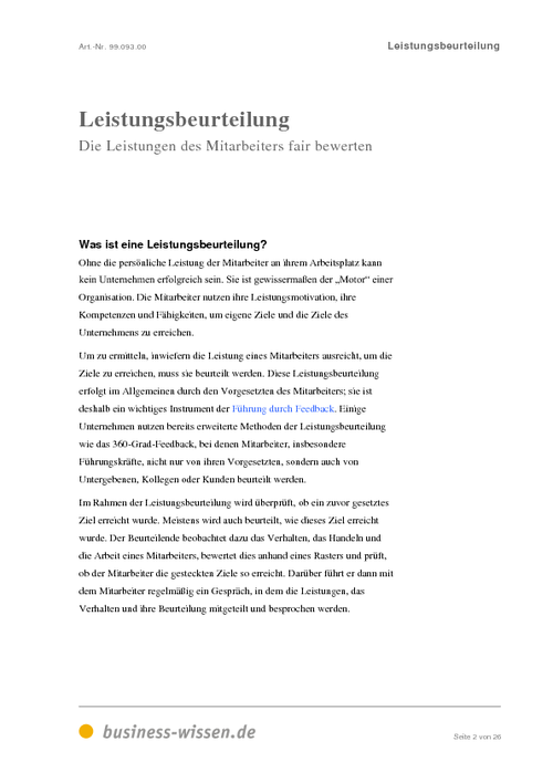 Leistungsbeurteilung - Management-Handbuch - business ...
