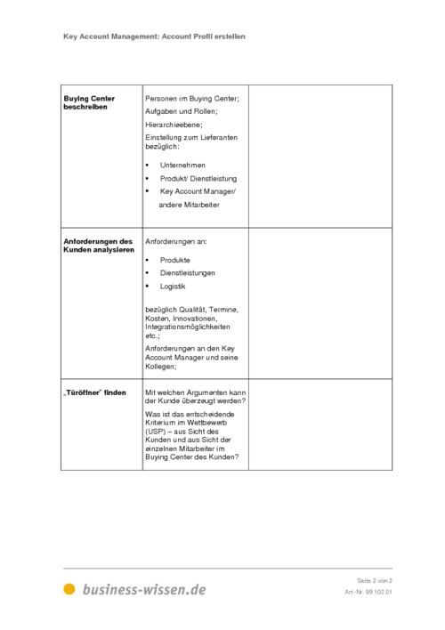 Key Account Management – Management-Handbuch – business-wissen.de
