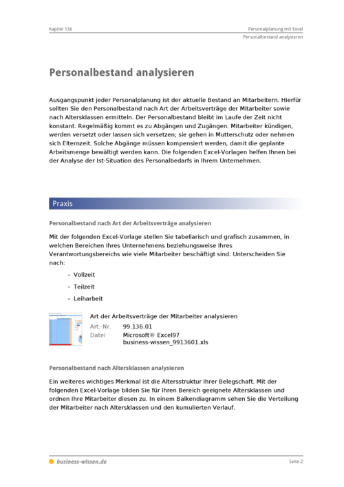 Personalplanung mit Excel – Management-Handbuch – business ...