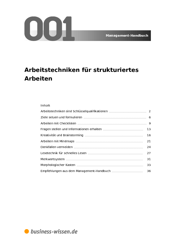 Strukturiertes Arbeiten – Kapitel 001 – business-wissen.de