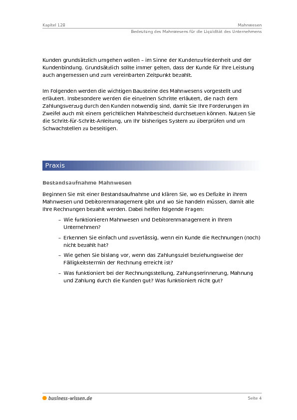 Mahnwesen Management Handbuch Business Wissende