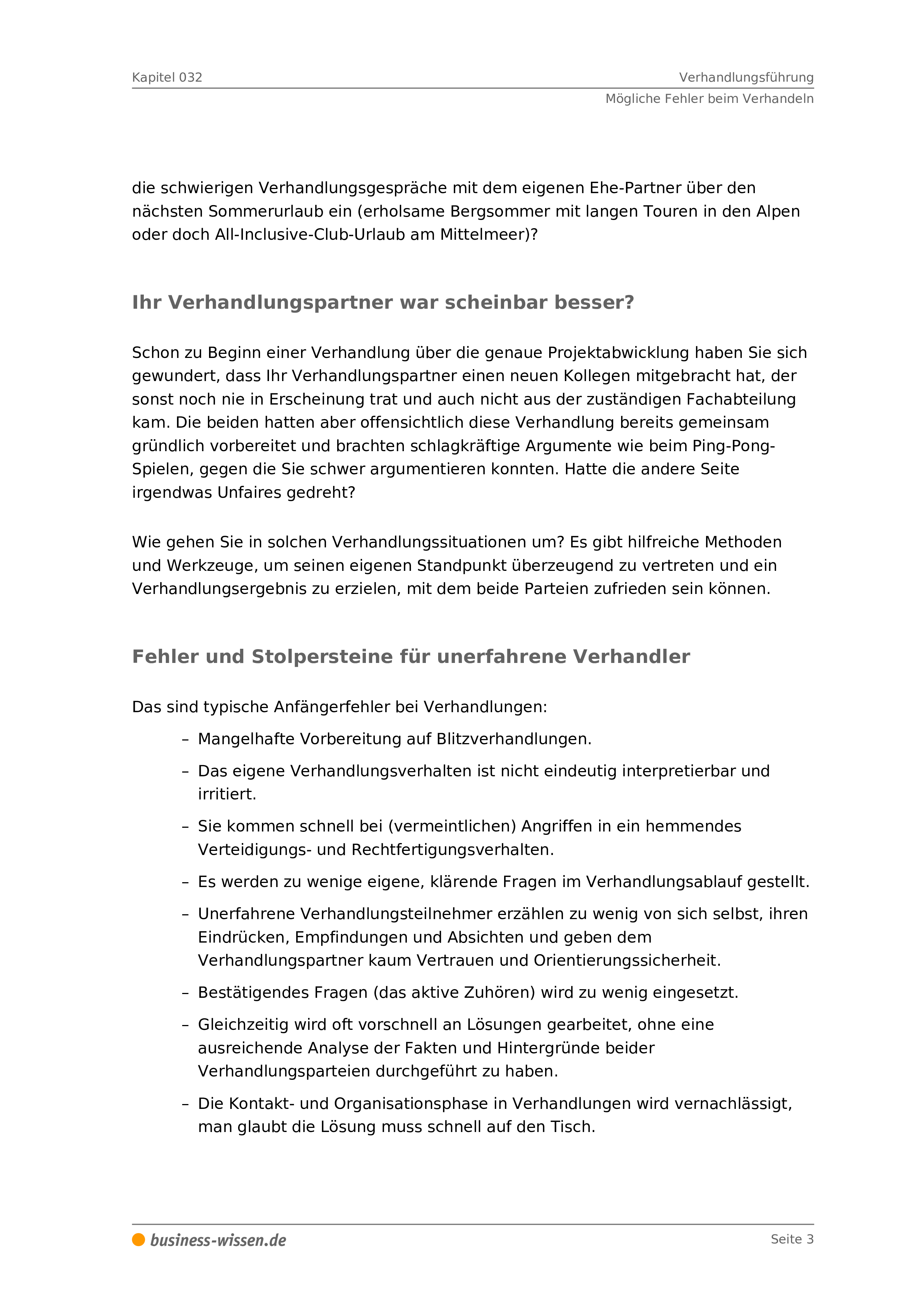 Verhandlungsführung – Management-Handbuch – business-wissen.de