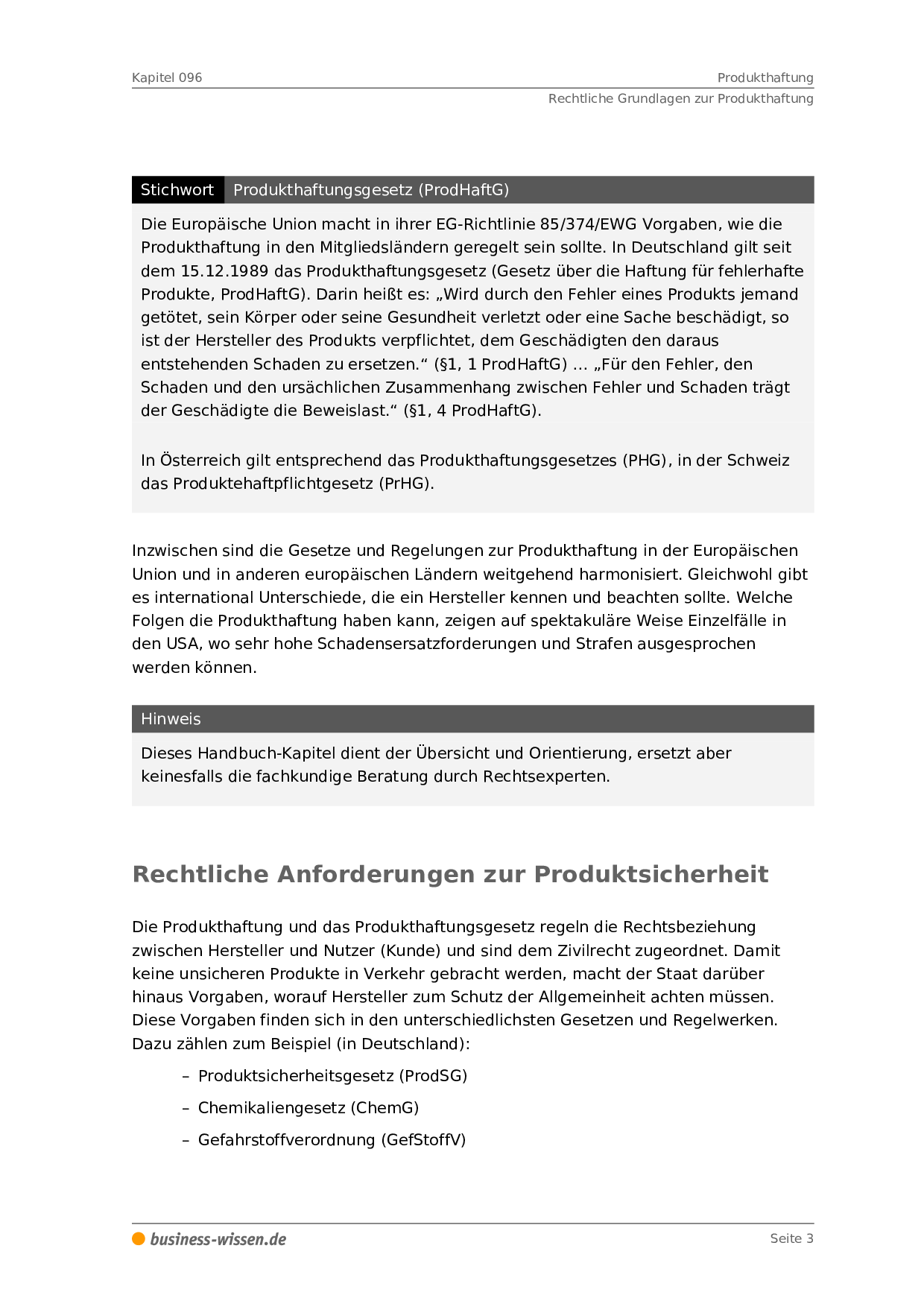 Produkthaftung – Management-Handbuch – business-wissen.de