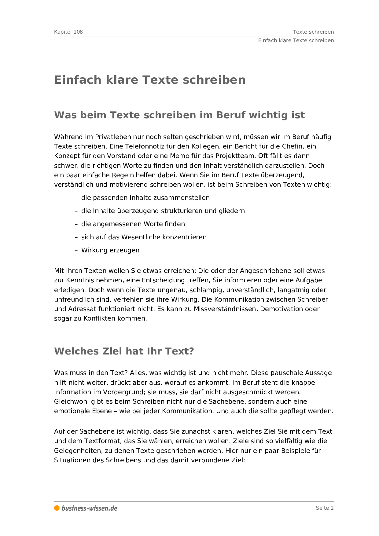Texte schreiben – Management-Handbuch – business-wissen.de