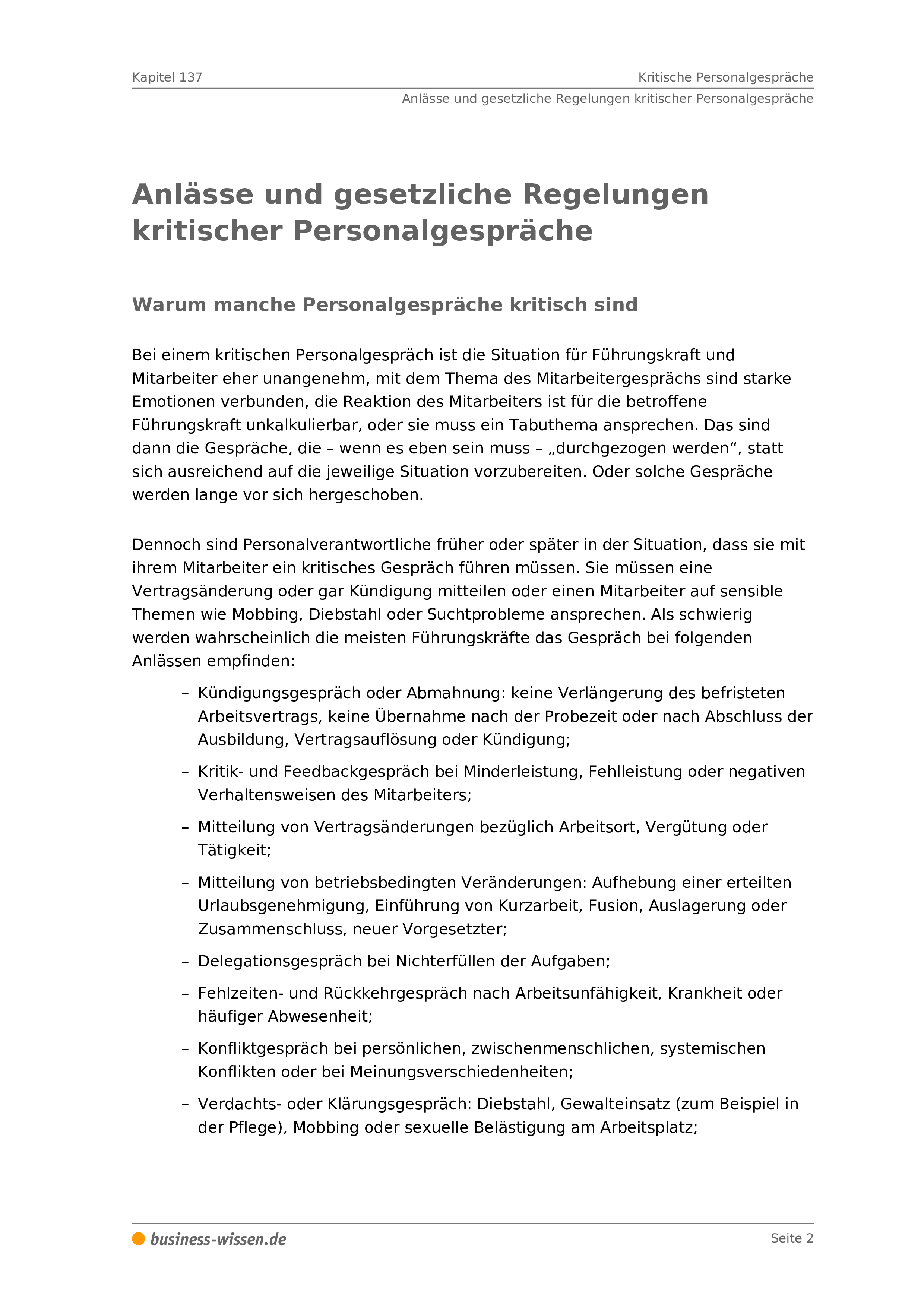 Kritische Personalgesprache Management Handbuch Business Wissen De