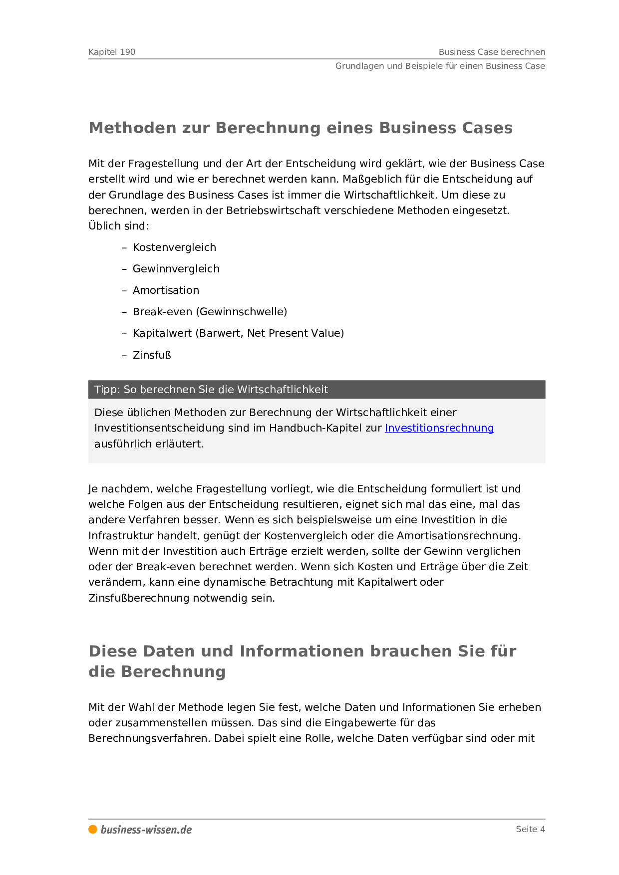 Business Case berechnen – Management-Handbuch – business ...