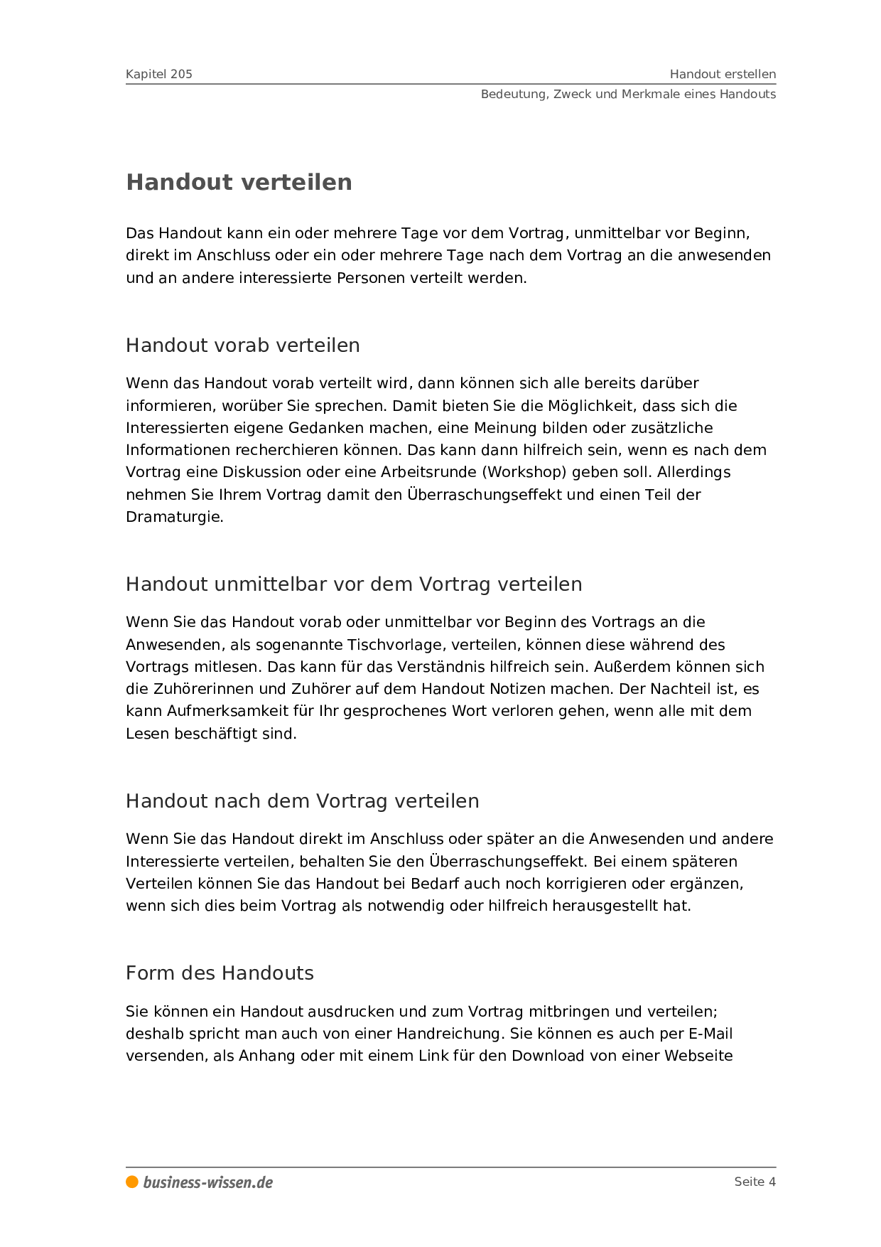 Handout Erstellen Management Handbuch Business Wissen De