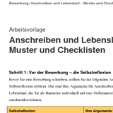 Anschreiben und Lebenslauf - Muster und Checklisten