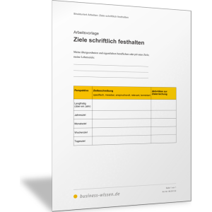 Ziele schriftlich festhalten