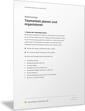 Teamarbeit planen und organisieren