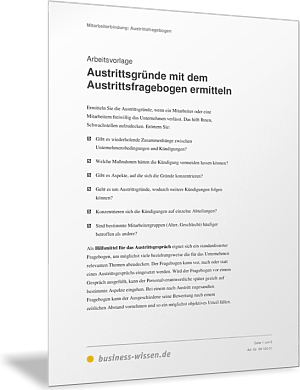 Austrittsgründe mit dem Austrittsfragebogen ermitteln