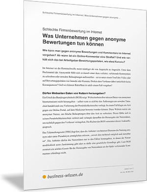 Schlechte Firmenbewertung im Internet: Was Unternehmen gegen anonyme Bewertungen tun können