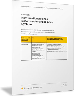 Funktionen des Beschwerdemanagements