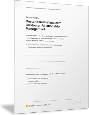 Bestandsaufnahme zum Customer Relationship Management