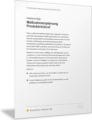 Produktrückruf planen