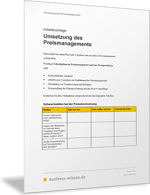 Preismanagement umsetzen