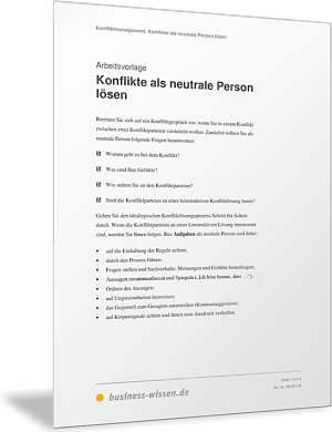Konflikte als neutrale Person lösen