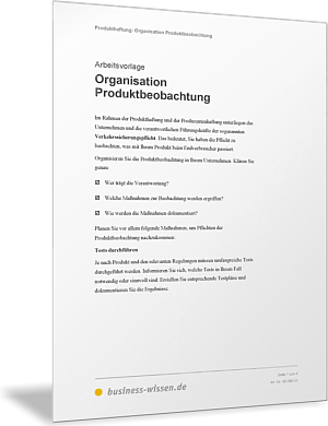Produktbeobachtung organisieren