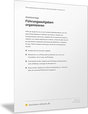 Führungsaufgaben organisieren