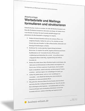 Werbebriefe und Mailings formulieren und strukturieren