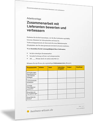 Zusammenarbeit mit Lieferanten bewerten und verbessern