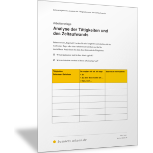 Analyse der Tätigkeiten und des Zeitaufwands
