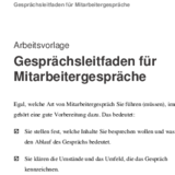 Gesprächsleitfaden für Mitarbeitergespräche