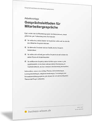 Gesprächsleitfaden für Mitarbeitergespräche