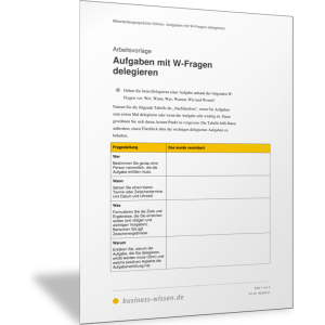 Aufgaben mit W-Fragen delegieren