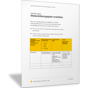 Weiterbildungsplan erstellen