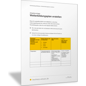 Weiterbildungsplan erstellen