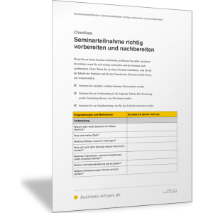 Seminarteilnahme richtig vorbereiten und nachbereiten