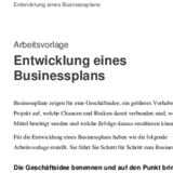 Entwicklung eines Businessplans