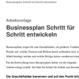 Businessplan Schritt für Schritt entwickeln