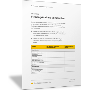 Firmengründung vorbereiten