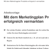 Mit dem Marketingplan Produkte erfolgreich vermarkten