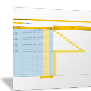 Marketing-Kommunikation: Aktions- und Zeitplan in der Monats-Ansicht