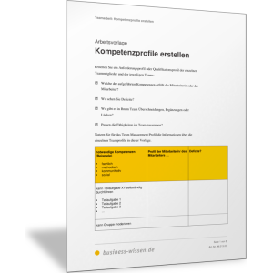 Kompetenzprofile für Teammitglieder