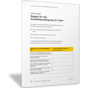 Regeln für die Konfliktbewältigung im Team