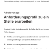 Anforderungsprofil zu einer Stelle erarbeiten