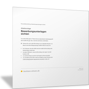Bewerbungsunterlagen sichten und bewerten