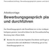 Bewerbungsgespräche planen und durchführen