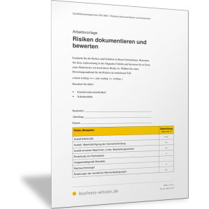 Risiken für das Qualitätsmanagement dokumentieren und bewerten