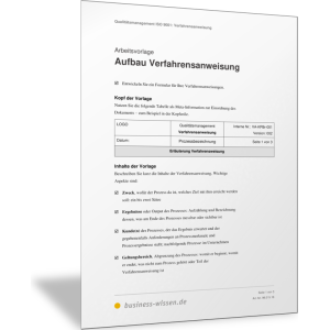 Aufbau einer Verfahrensanweisung