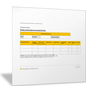 Verzeichnis QM-Dokumente Gesamtübersicht
