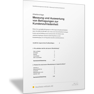 Messung und Auswertung von Befragungen zur Kundenzufriedenheit