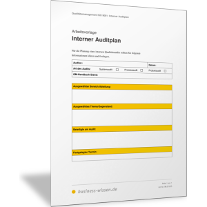 Interner Auditplan für das Qualitätsaudit