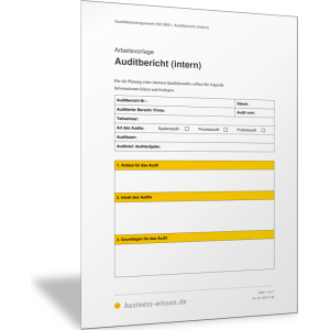 Auditbericht intern im Rahmen des Qualitätsmanagements