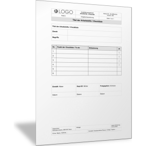 Arbeitshilfe oder Checkliste erstellen für Aufgaben und Maßnahmenplanung