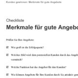 Merkmale für gute Angebote